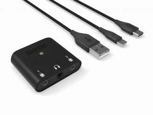 Rode AI-Micro kt csatorns TRS/TRRS mikrofon s fejhallgat interfsz USB-C aljzattal, Lightning, USB-C s USB-A kbelekkel